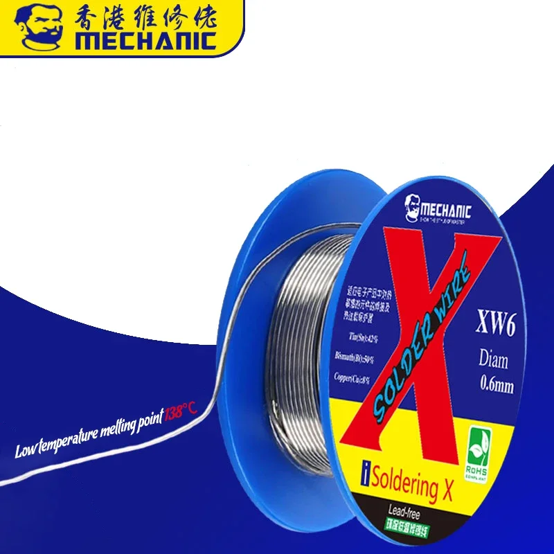 Mechanic low temperature soldering wire 138 ℃ 40G lead-free 0.5 0.6MM for iPhone X XS XR XS Max repair solder Welding Tin wire