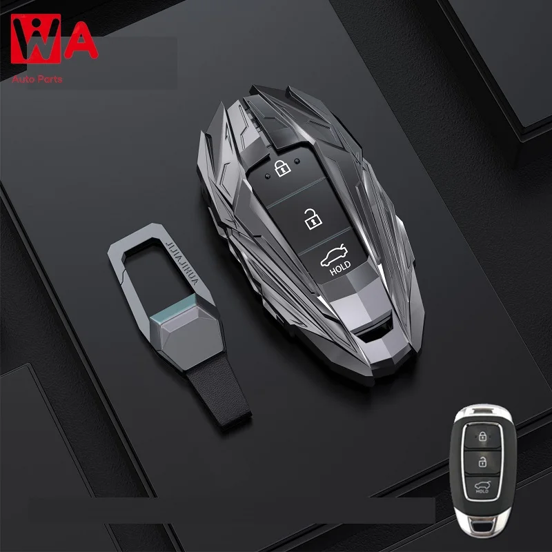 

Zinc Alloy Car Remote Key Fob Case Key Cover For Hyundai I30 Ix35 KONA Encino Solaris Azera Grandeur Ig Accent Santa Fe