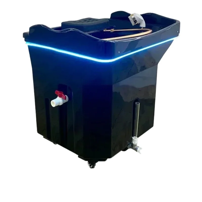 Therapy Center Head Spa Beauty Salon Bed with Water Tank Mobile Comfortable Shampoo Chair Basin Black Portable Shampoo Basin - Image 6