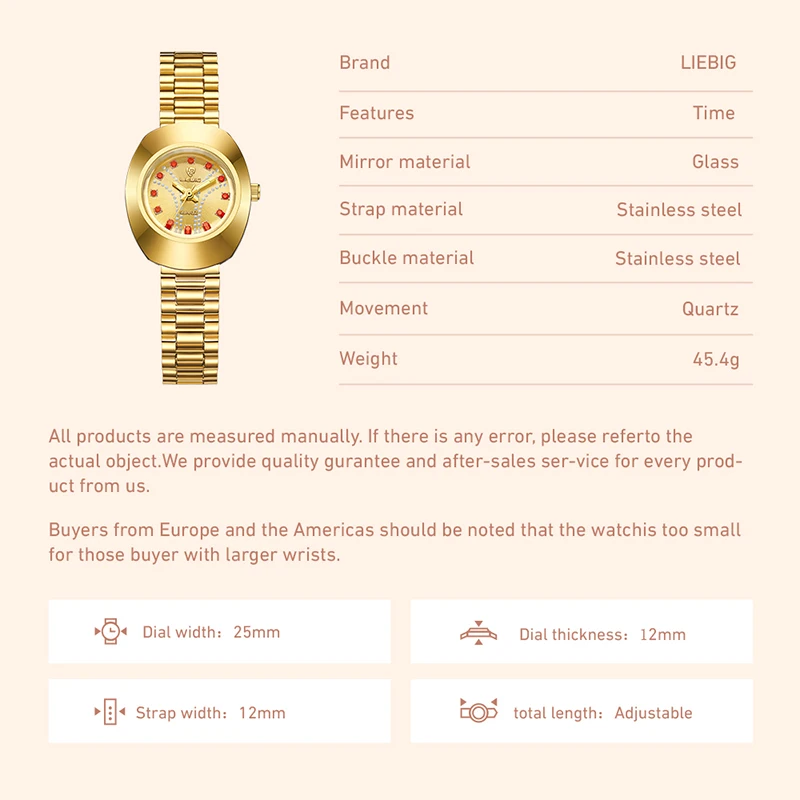 New Fashion Ladies Watch Top Brand Casual Japanese Quartz Watches Gold Stainless Steel Waterproof Women Male Clock Wristwatch