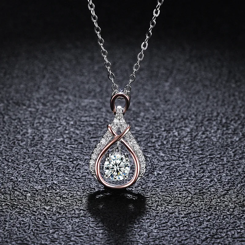 

Fashionable S925 sterling silver pulsating heart necklace for women, light luxury and agile water droplet pendant accessory