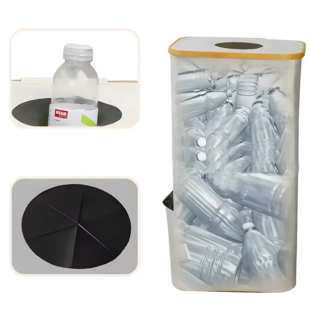 

Collapsible Empty Bottle Storage Basket with Lid Removable Tote Bag Bottle Storage Basket Wastewater Bottle Collection Bin