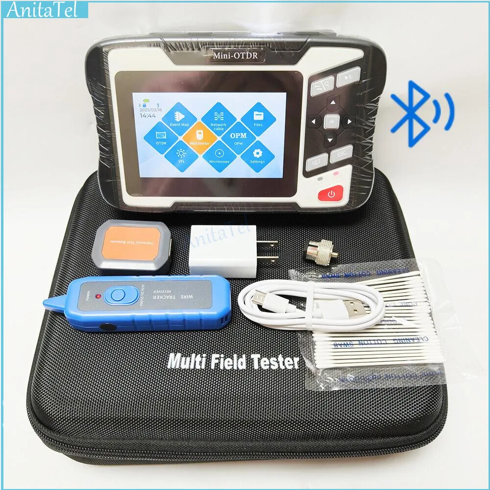 

Mini OTDR Fiber Optic Active Test Reflectometer Touch Screen VFL OLS OPM Event Map Ethernet Cable Tester 1610Nm 1550Nm 24Db