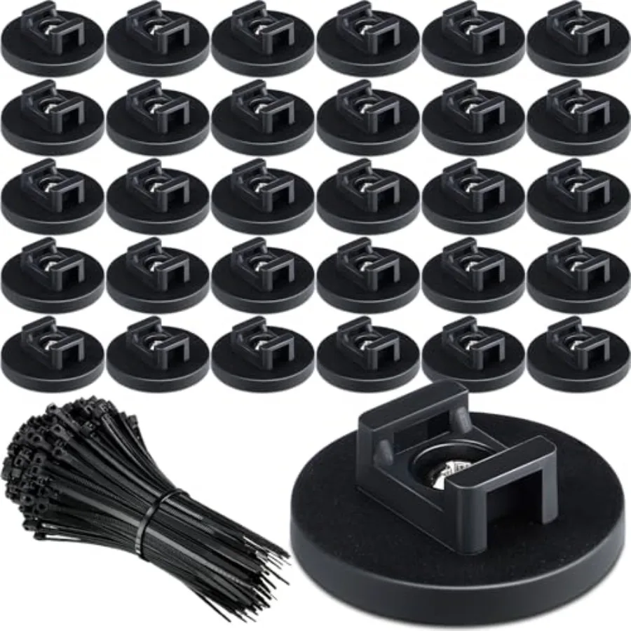 

Магнитные держатели для кабелей и проводов с креплением на молнии, многофункциональные магнитные основания для организации проводов с прочным нейлоновым креплением на молнии