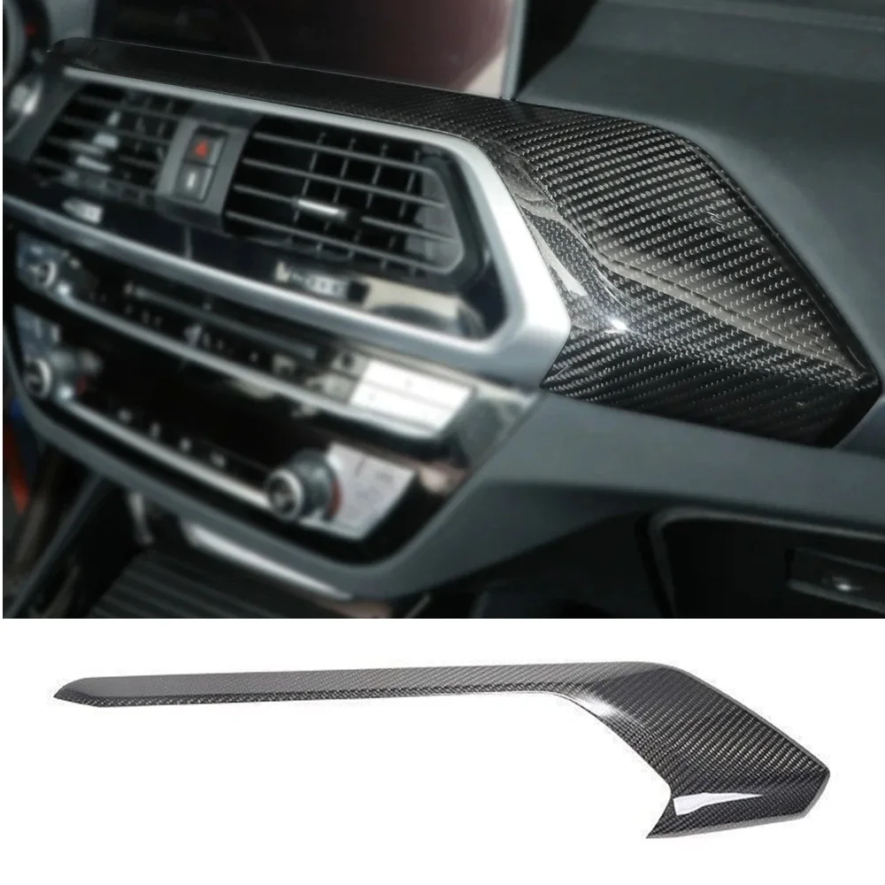 

Real Dry Carbon Center Dashboard Strip Trim Dash Cover Kit For BMW X3 G01 X4 G02 Interior Accessories 2018-2022