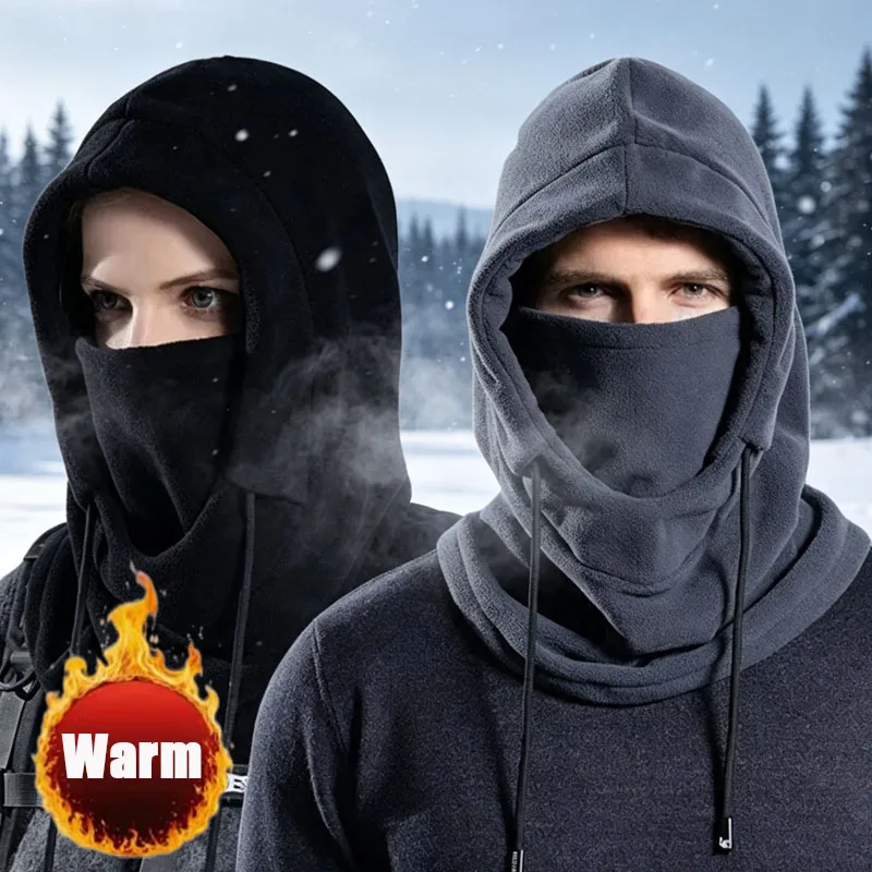 1-5PCS 3 in 1 Winter Hat Fleece Lined Windproof Warm Face Mask Neck Gaiter for Cycling Skiing Running Cold Weather