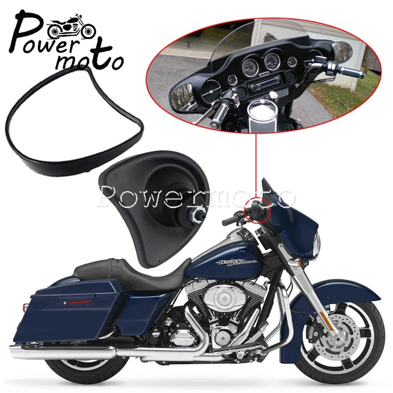 กระจกมองหลังสำหรับรถจักรยานยนต์สีดำปีกค้างคาวด้านหลังสำหรับ Harley EFI flhtci flhk flhx flhhtcu 1996-13