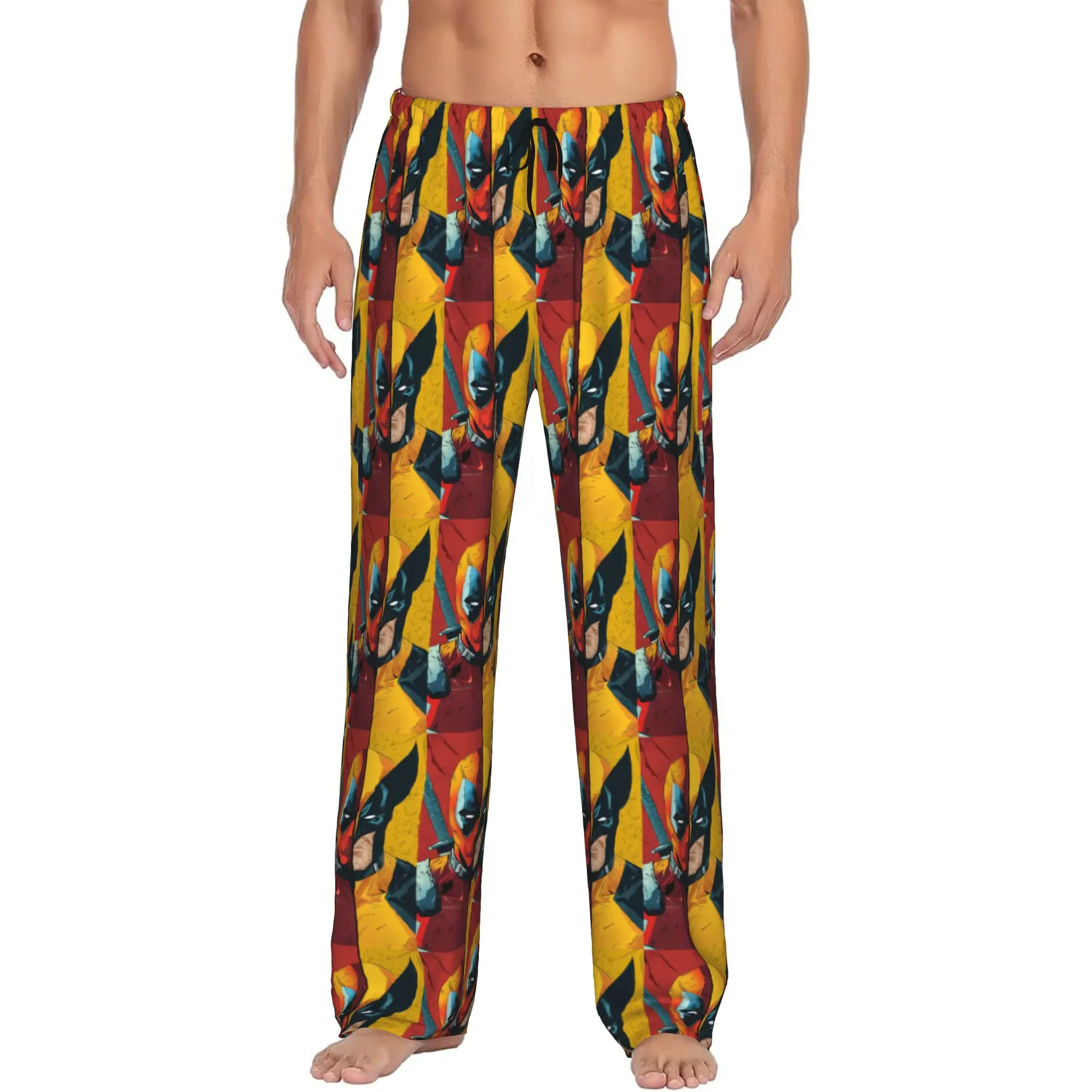 

Custom W-Wolverine Comic Wallpaper Pajama Pants Sleepwear Men's Elastic Waistband Sleep Lounge Bottoms with Pockets