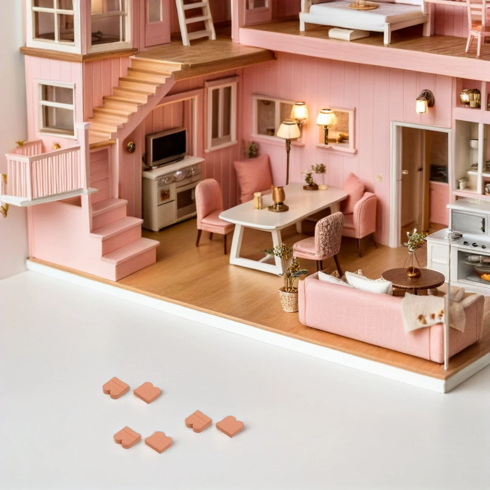 

40pcs Mini Bricks For Dollhouse 1:16 Scale Realistic Fake Wall Bricks Landscaping Accessories Brown Miniature Building Tiles