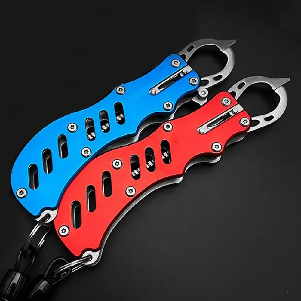 Fish Gripper with Eva Handle Stainless Steel Fish Gripper with Ruler Scale Eva Handle Fishing Pliers Control Clamp Essential