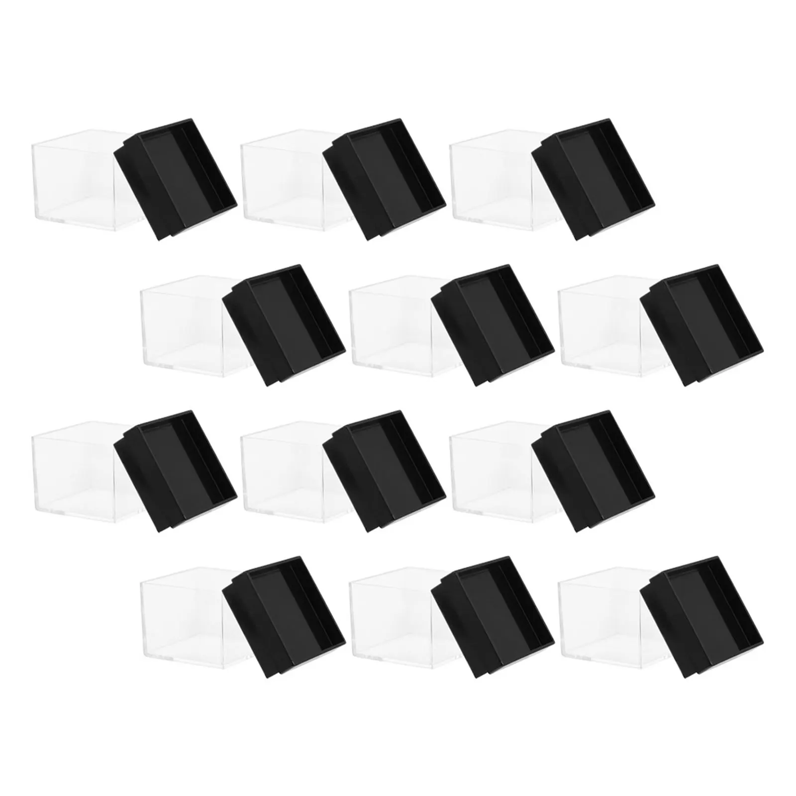12Pcs Clear Cube Specimen Boxes Transparent Storage Cases Mineral Sample Display Organizer Strong Cube Clear Box