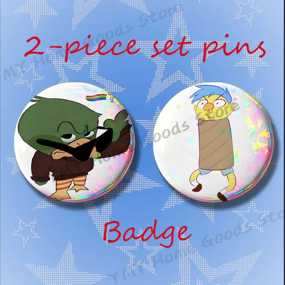Don't Hug Me I'm Scared DHMIS Brooches for Backpack Accessories 25 32 44 58 75mm Round 2-piece set Free Mix