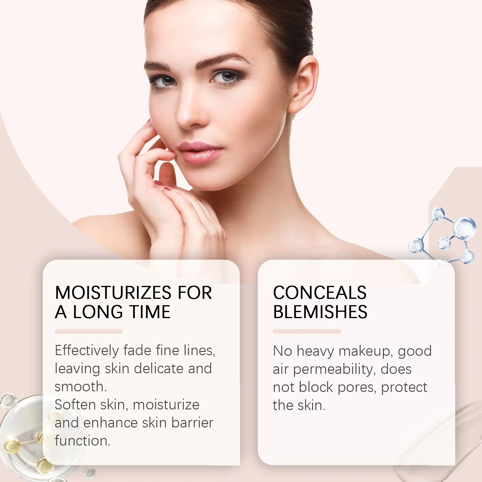 30ml Liquid Foundation Skin Moisturizing Concealer Isolation Coverage Whitening Cream Long Lasting Waterproof Brightening Makeup