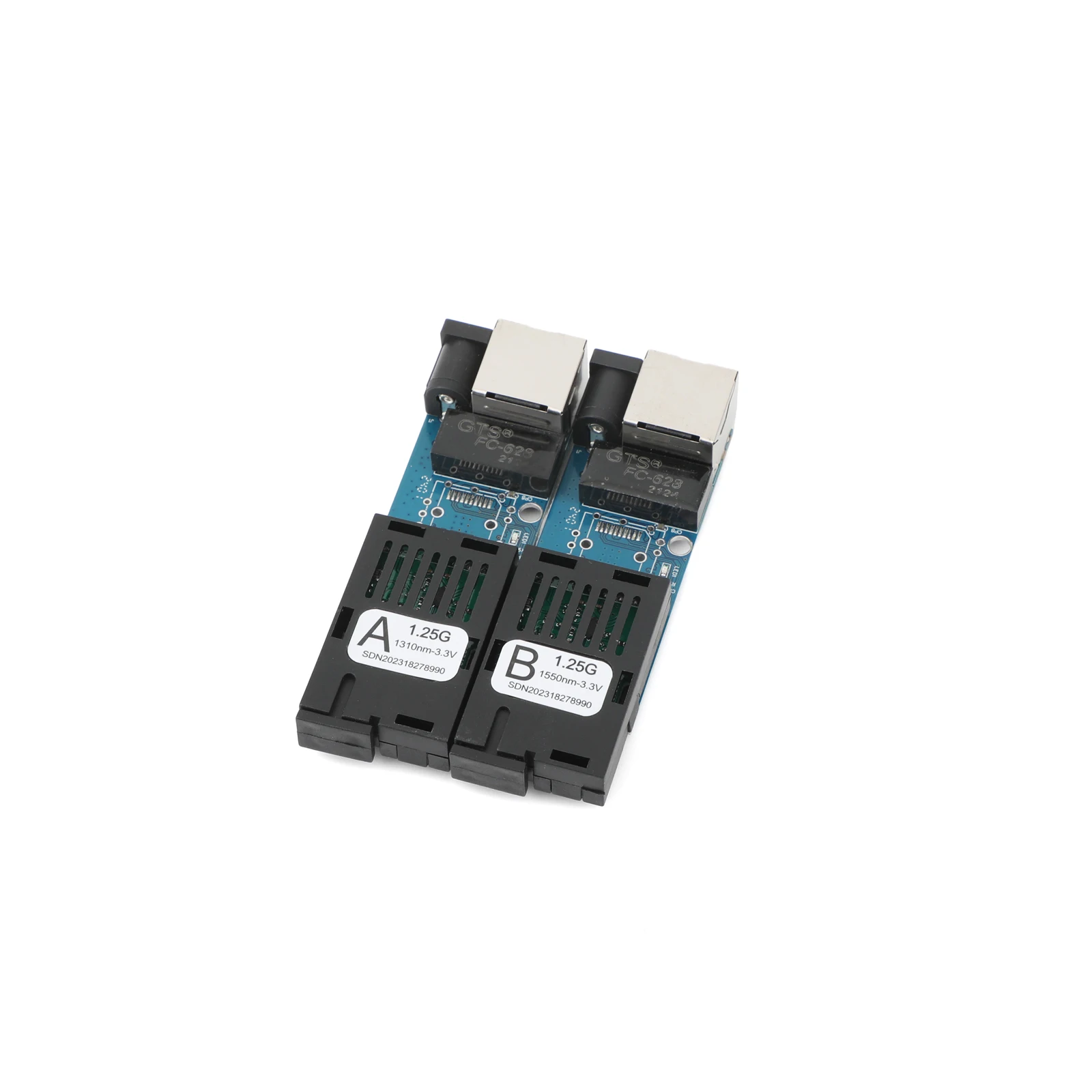 1 paire de convertisseurs de média optique fibre Gigabit mini 10/100/1000 Mbps, monomode 3 km, interface SC UPC/APC