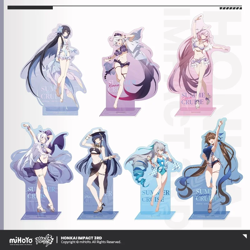 Sunsyea Honkai Impact 3rd Official Merch miHoYo Original Authentic Summer Series Acrylic Stand Misfeln Bronya Elysia Kiana Mei