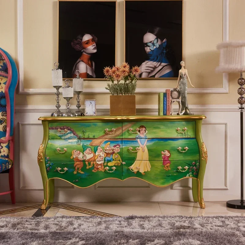 

Комод для хранения игрушек в детской комнате в стиле принцессы, декоративный, с несколькими ящиками, в художественном стиле