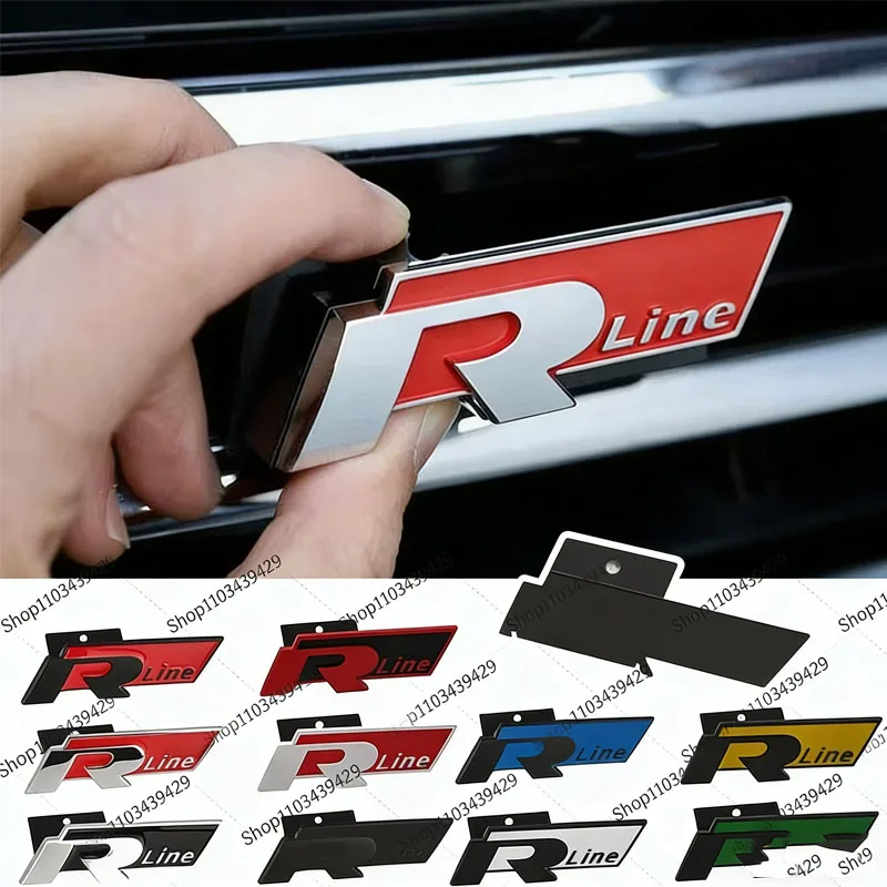Metall Auto Frontgrill Emblem Abzeichen für Volkswagen VW Rline Jetta Beetle CC Golf Passat GTI GTD MK3 MK5 Touareg Scirocco Lavida