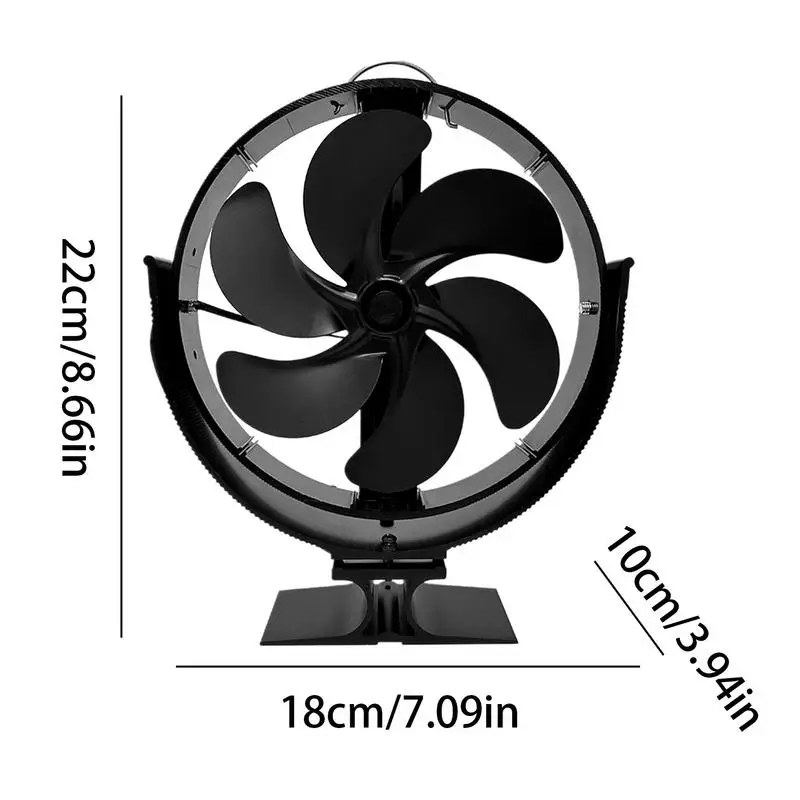 Imagem -05 - Ventilador de Calor para Casa Queimador de Madeira Eco Friendly Lareira Silenciosa Aquecedor de Inverno Distribuição de Calor Eficiente Lâminas