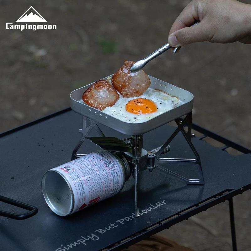 CAMPINGMOON New 1 PCSS-1313/H-1313 Square Portable Lunch Box Aluminum Oxide Open Flame Heated Outdoor Picnic Camping Lunch Box