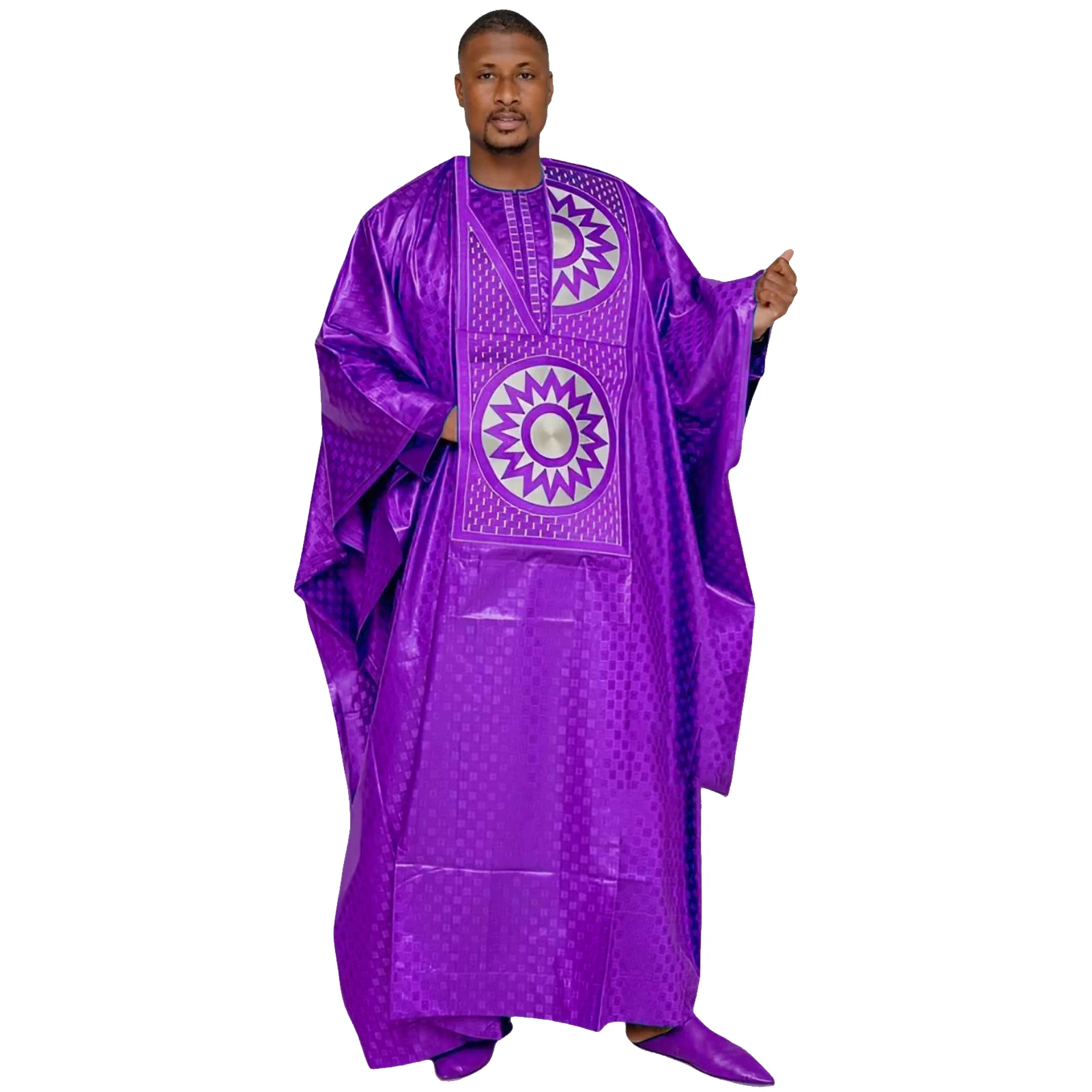 African Clothing For Men Traditional Bazin Riche Embroidery Design Top Long Sleeve 3 Piece Set