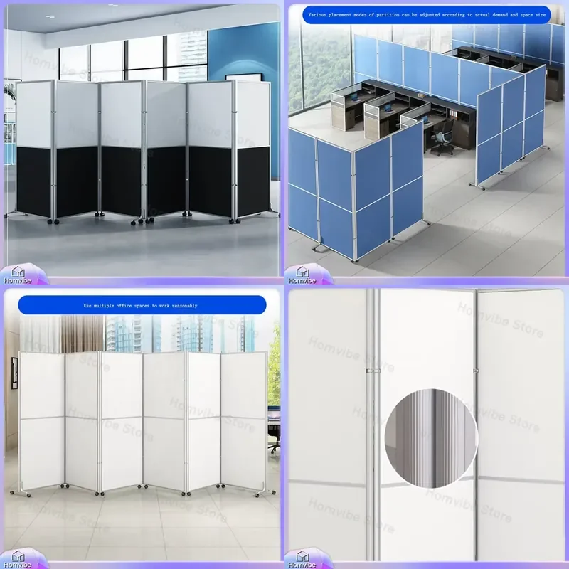 Modern Foldable Room Divider Screen Movable Partition Wall Office Desk Privacy Panel Home Decor Furniture Space Separator