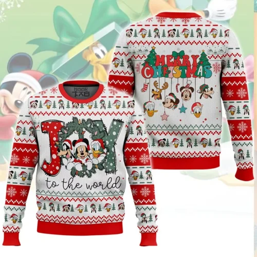 Imagen 2 del producto Sudaderas navideñas feas de Mickey Mouse de Disney, sudaderas de otoño con estampado 3D, sudaderas con capucha Y2K para niños, sudaderas para hombres y mujeres
