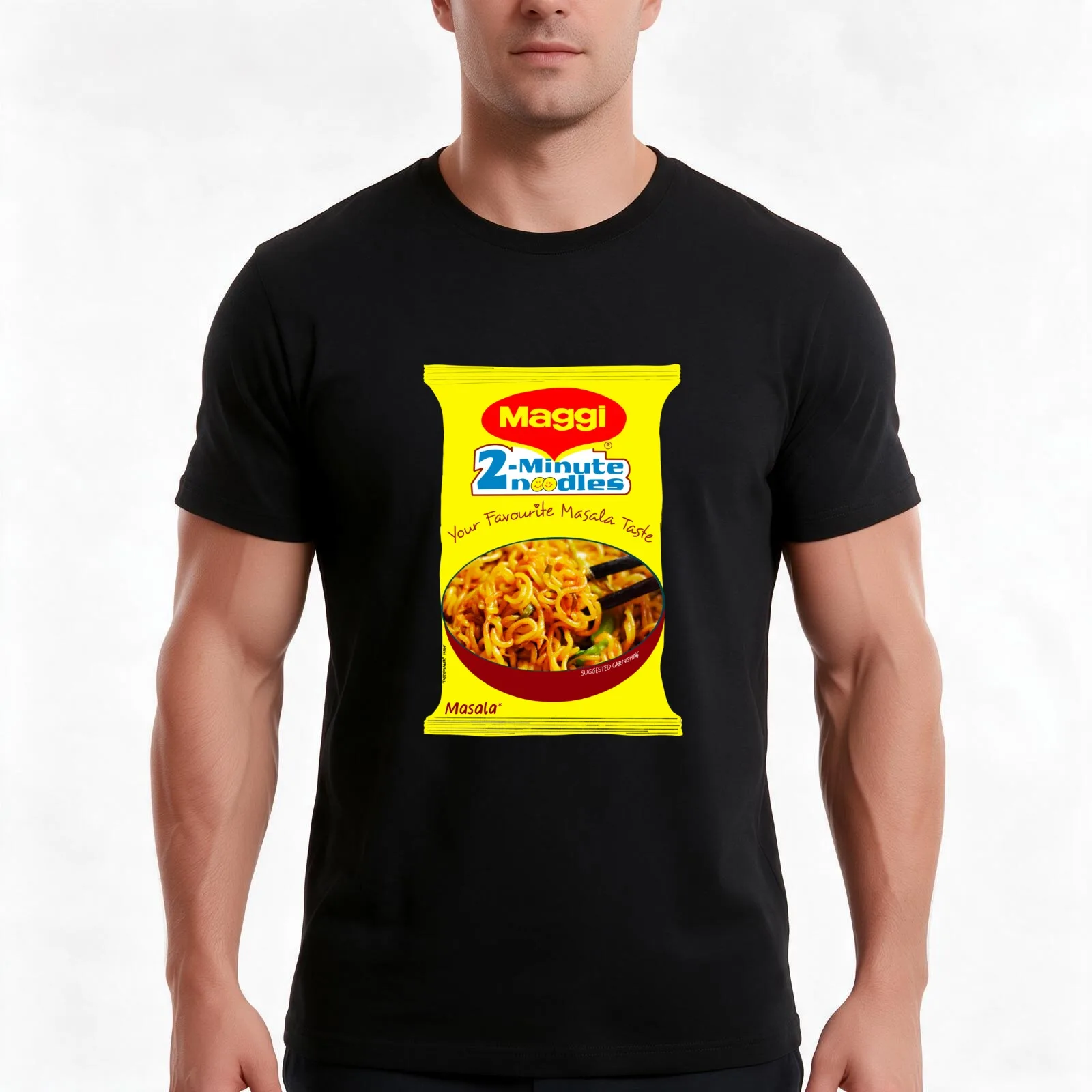 Maggi Noodles T-Shirt Summer Casual Cotton Tee Oversized Streetwear Tops Vintage Graphic Print Loose Fit Short Sleeve