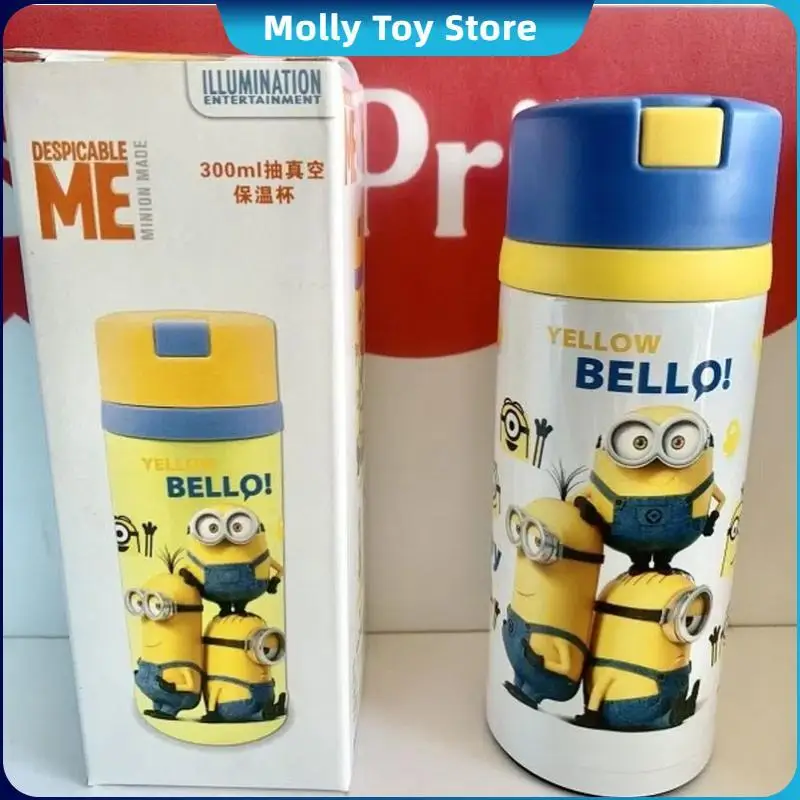 Minions Despicable Me Thermal Cup Water Bottle Drinking Portable 300ml Capacity Outdoor Stainless Steel Cup Kids Adult Anime Cup