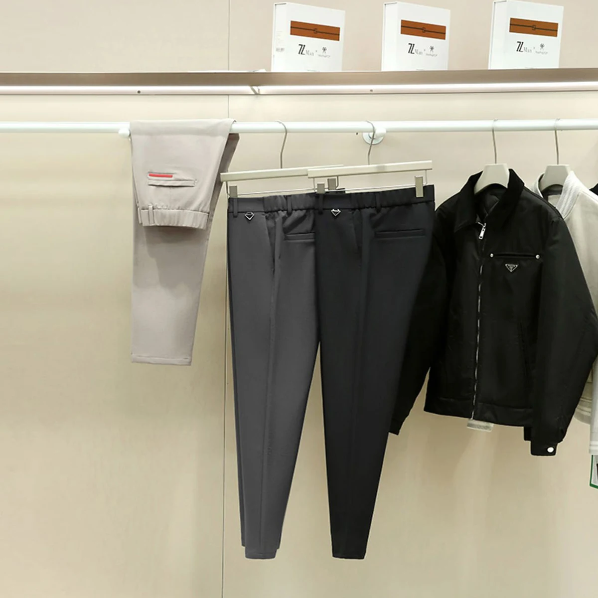 

Итальянские люксовые мужские повседневные брюки из утолщенной шерсти и модала, модные городские прямые брюки с высокой эластичностью для осени и зимы