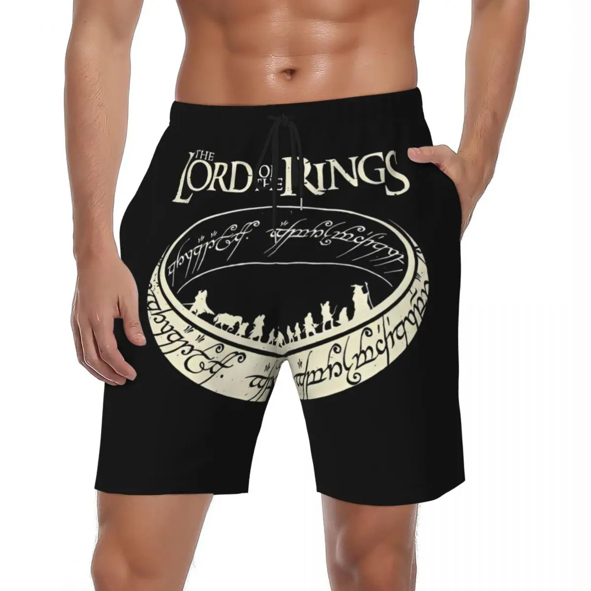 

Купальный костюм L-Lord Of The Rings Board Shorts Летние пляжные шорты из фильма Мужские быстросохнущие плавки для бега и серфинга на заказ
