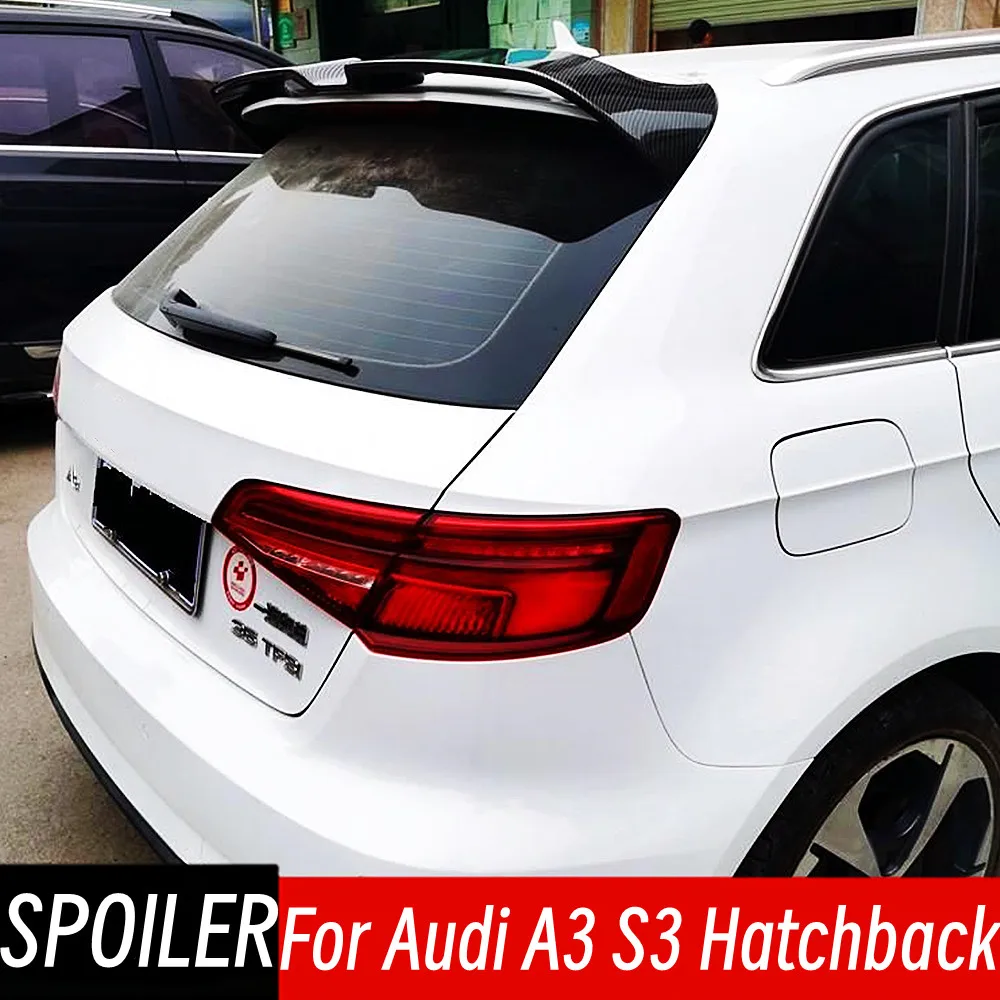 

For Audi A3 S3 Hatchback 2014-2020 Bodykit Car Rear Roof Trunk Lid Black Carbon Spoiler Wings Exterior Tuning Accessories Part