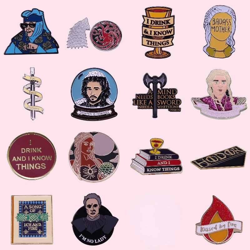 Pin Club |  Movie Metal Badge Thrones Animal Book Feminist Enamel High Quality Brooch Lapel Clothing Bag Decorate Gift Wholesale
