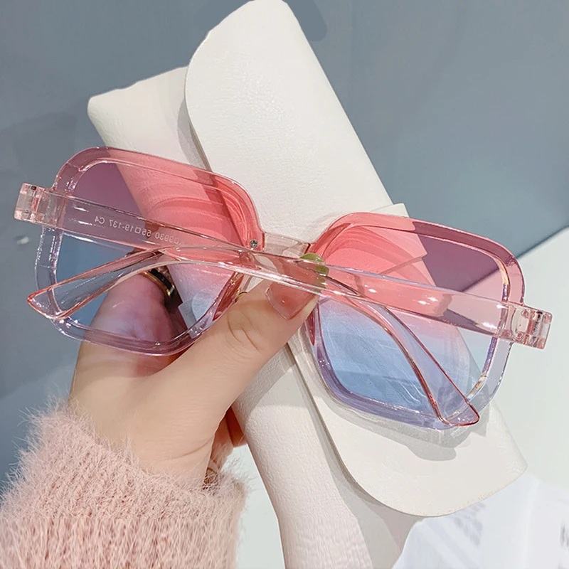 Neue Vintage Quadratische Sonnenbrille für Damen und Herren Marken-Rechteck-Sonnenbrille Ovale Brillen für Männer und Frauen