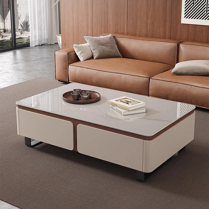 

Drawers Writing Coffee Table Luxury Modern Living Room Designer Organizer Moving Side Table Standing Meubles Home Furniture