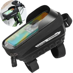 EVA Bicycle Front Frame Bag Touch Screen Bike Phone Bag Bike Front Top Tube Frame Bag Bicycle Accessories PU Fit for 7 In Phones
