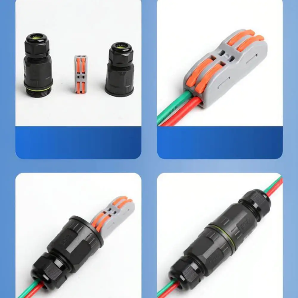 Waterproof Terminal Connector Industrial Outdoor Electrical Wire Fast Junction Adapter Power Coupling Plug Joint Splicing Block