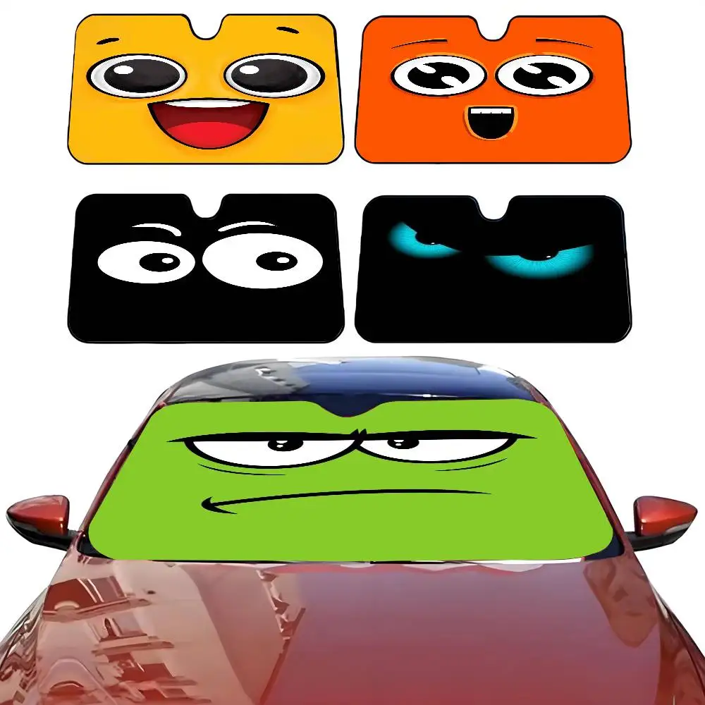 

B-большой мультфильм E-Eyes, забавный автомобильный солнцезащитный козырек, зонтик, лобовое стекло автомобиля, солнцезащитный козырек, защита от ультрафиолета и внутренний охладитель