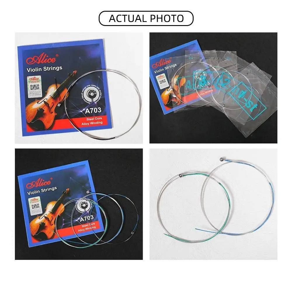 4/4 3/4 1/2 1/4 1/8 A703 Violin Strings E A D G Strings Nickel String Fiddle String Winding Replacement Violin Strings
