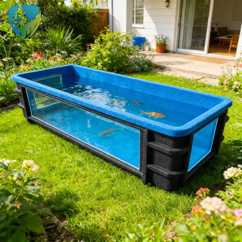 FRP Live Fish Display Pond with Tempered Glass Window for Seafood Restaurants, Fish Markets and Retail Shops
