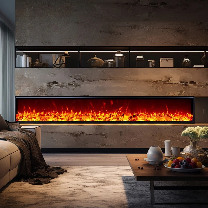 Simple simulation stove 2D electronic heating fireplace heater European household glass wall-mounted камин электрический