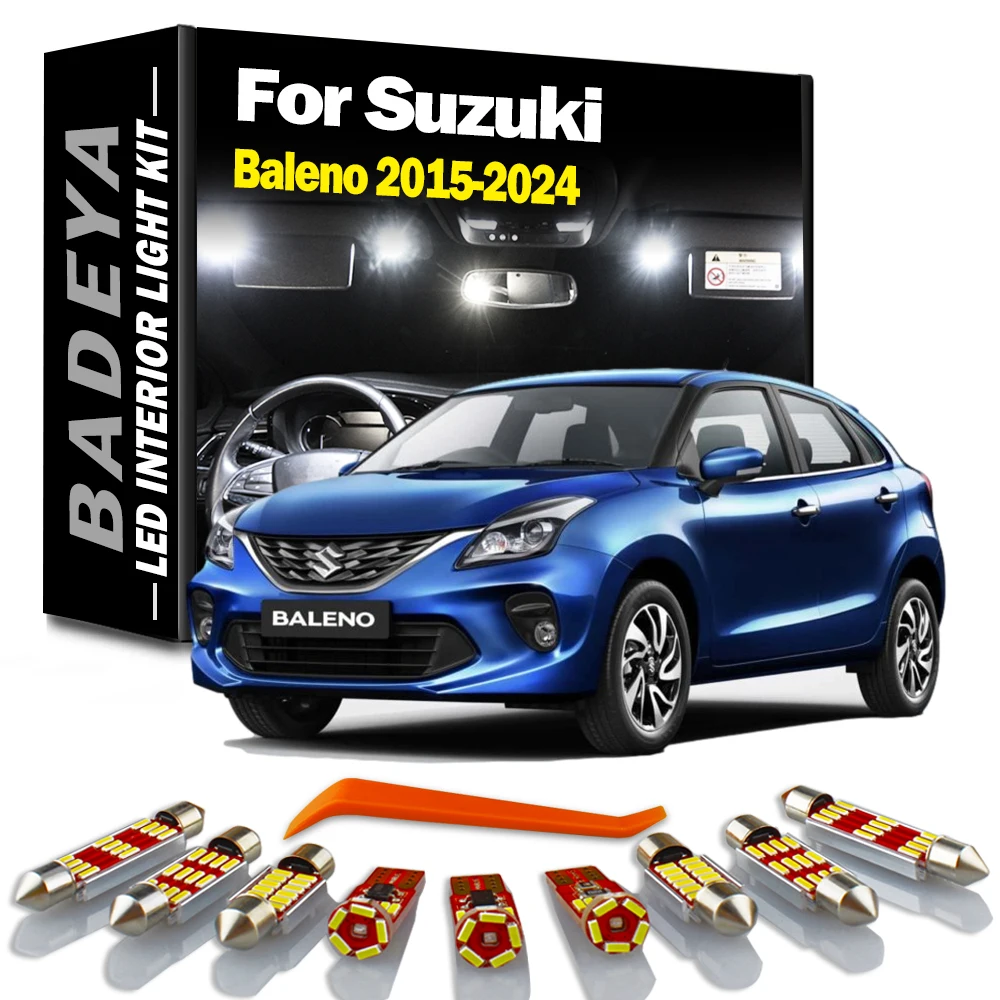 

BADEYA 10Pcs For Suzuki Baleno 2015-2016 2017 2018 2019 2020 2021 2022 2023 2024 Interior Dome Map Light Kit Canbus Led Bulbs