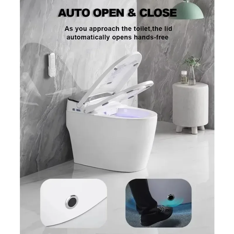 

OVS Auto Sensor Flush One Piece Wc Bidet Commode Toilet Bowl Automatic Operation Smart Toilet with Remote Control