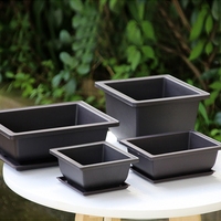 Rectangular Flowerpots Imitation Purple Clay Plants Pot Outdoor Garden Landscape Bonsai Pots for Plant macetas para plantas