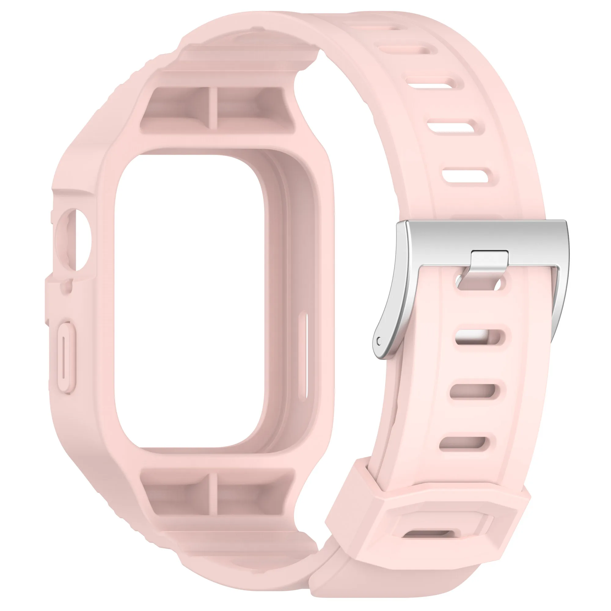 화웨이 워치 핏 3 용 통합 스트랩 하이 퀄리티, 부드럽고 내구성 있는 실리콘 손목 밴드, 실버 버클 시계 밴드