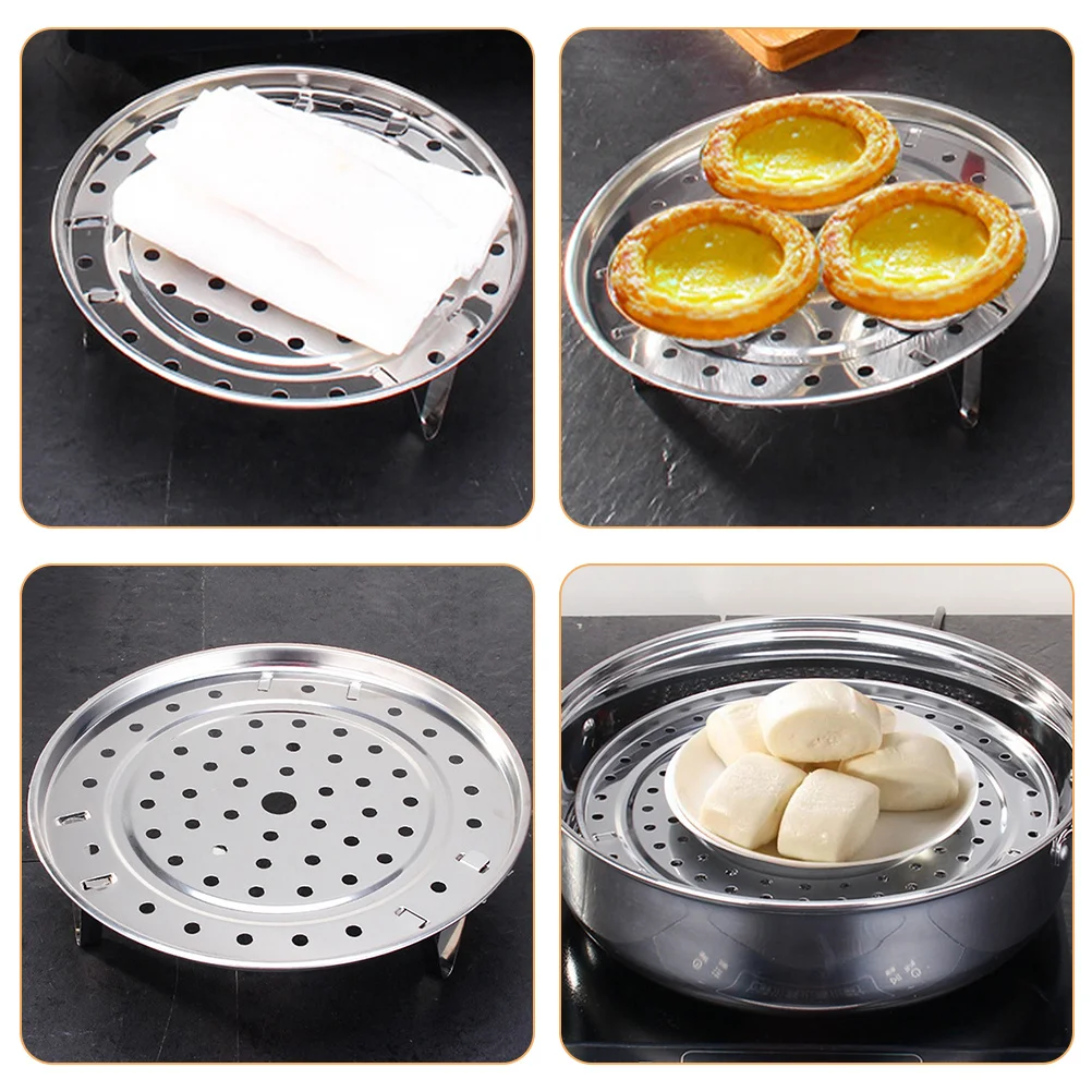 

Heavy Duty Stainless Steel Steaming Rack With High Legs Reusable Pot Steamer Insert For Vegetables Eggs Fish Buns Corn
