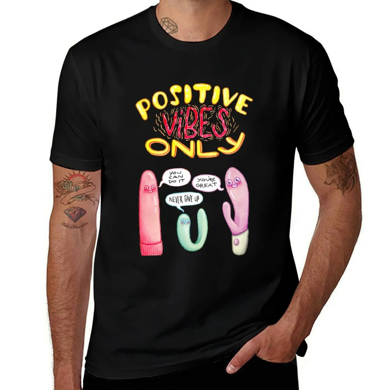 

Positive Vibes Only T-Shirt t shirt for man 100 percent cotton t shirts for man graphic tees t shirts with prints T-Shirt