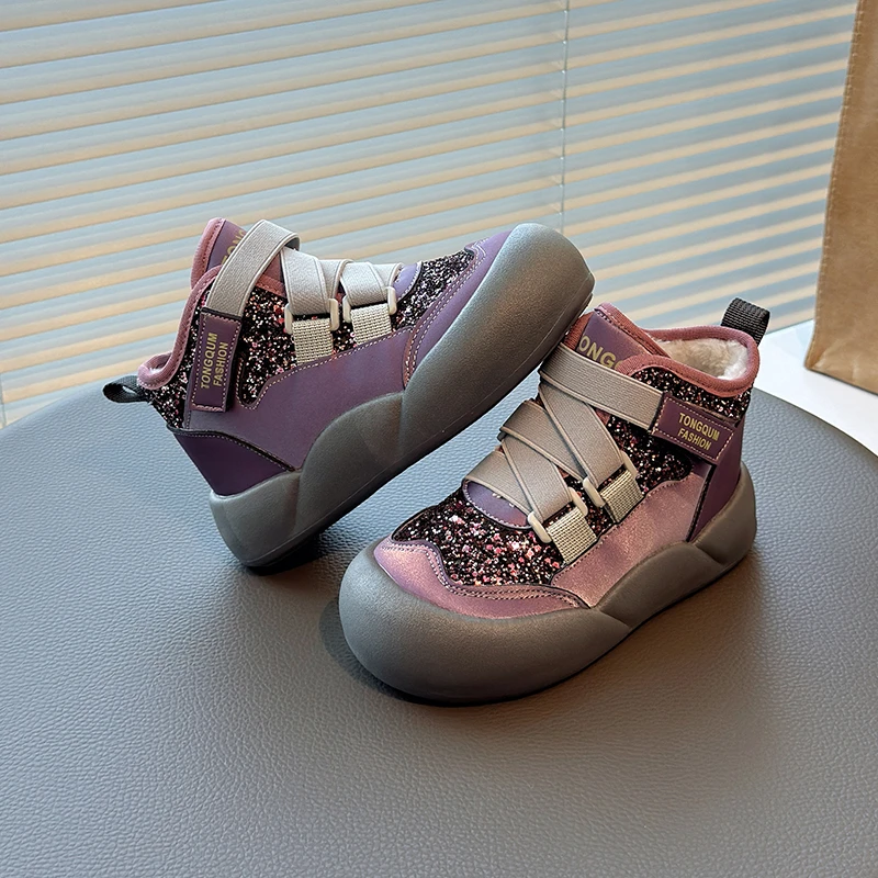 

Children's cotton shoes, girls' shoes, winter children's suede snow boots, children's high top sports cotton boots