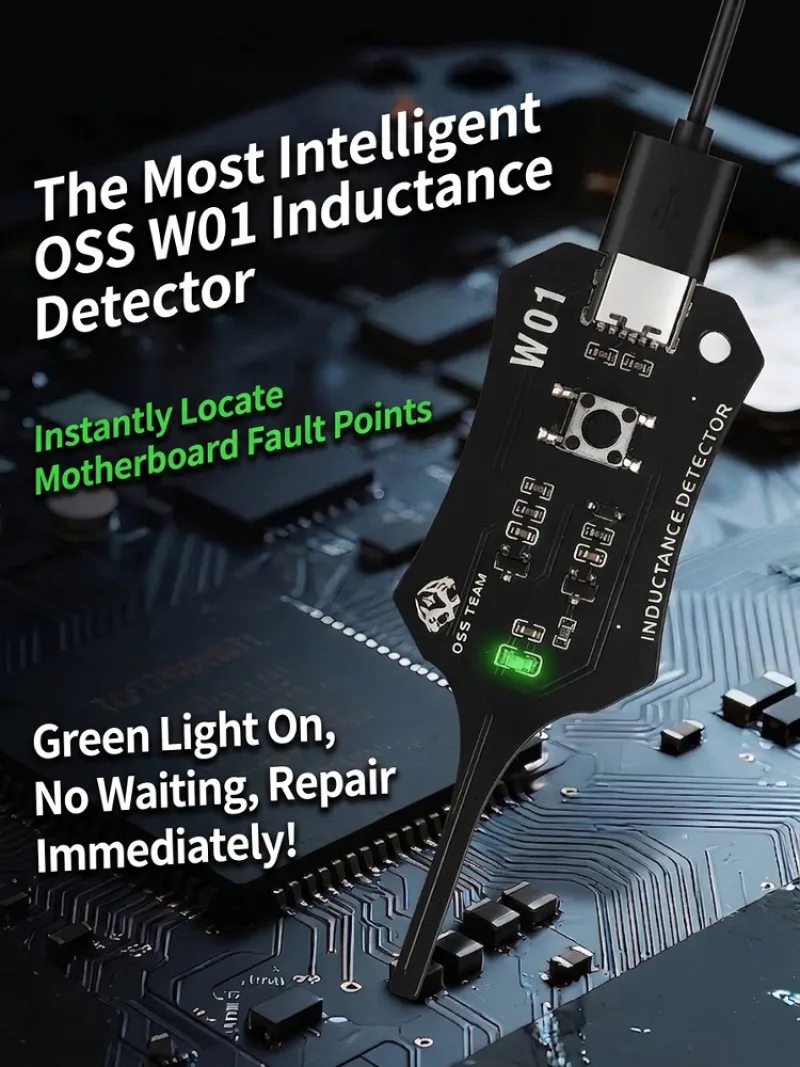 W01 Type C Inductance Tester Mainboard Coil Tester Inductance Detector Electromagnetic Induction Quick Fault Check Repair Tool