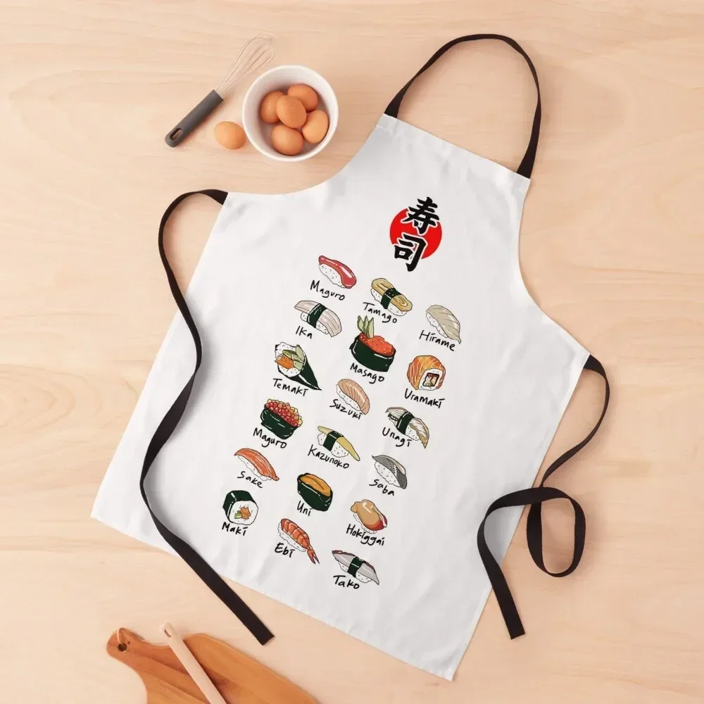 

Type of Sushi Apron Manicurists kitchen utensil kitchen girl Apron