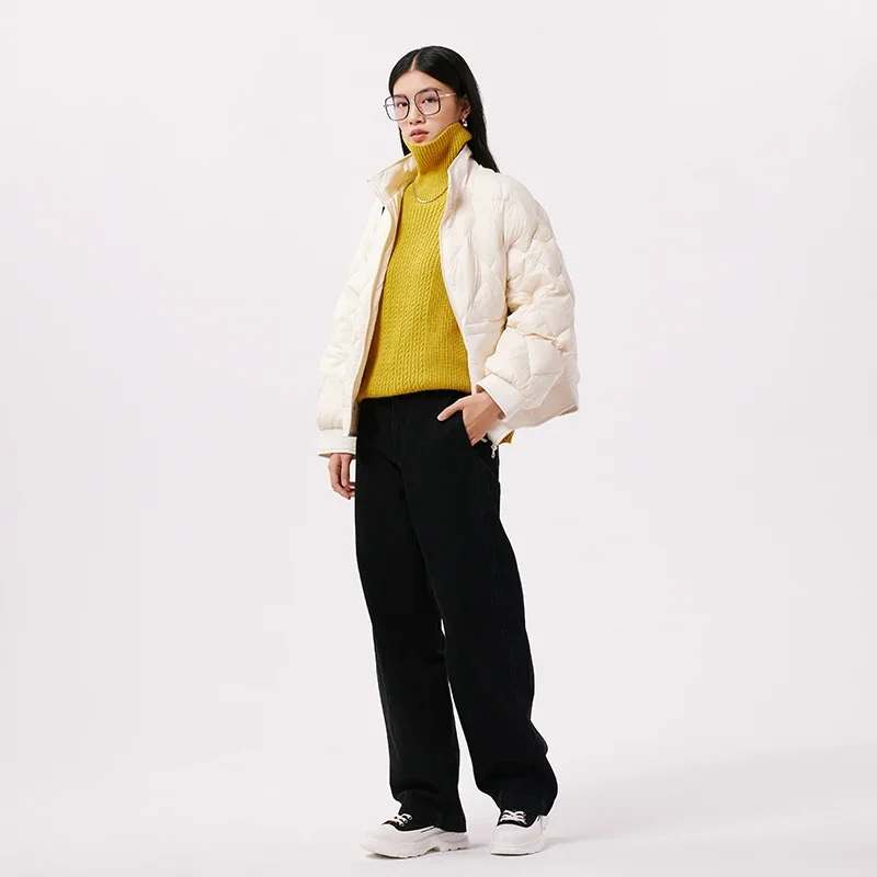 Chericom 여성용 패딩 재킷 퀼팅 디자인 대비 색상 양면 포켓 스탠드업 칼라 따뜻한 푸퍼 경량 코트 Y299015Y